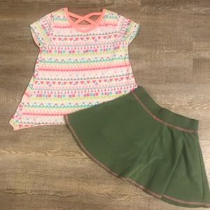 Skirt & multicolored top set